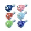 Assorted Color Ceramics Pufferfish Chopstick Holder Rest Decorative Tableware Stand, 5 Pack