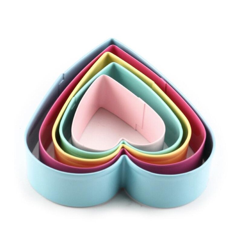 Set of 5 3D Heart Shape Biscuit Cutter Cookie Mold Cake Fondant Icing Pastry Cutter Stainless Steel DIY Kitchen Baking Gadget Tools Set of 5 3D Heart Shape Biscuit Cutter Cookie Mold Cake Fondant Icing Pastry Cutter Stainless Steel DIY Kitchen Baking Gadget Tools