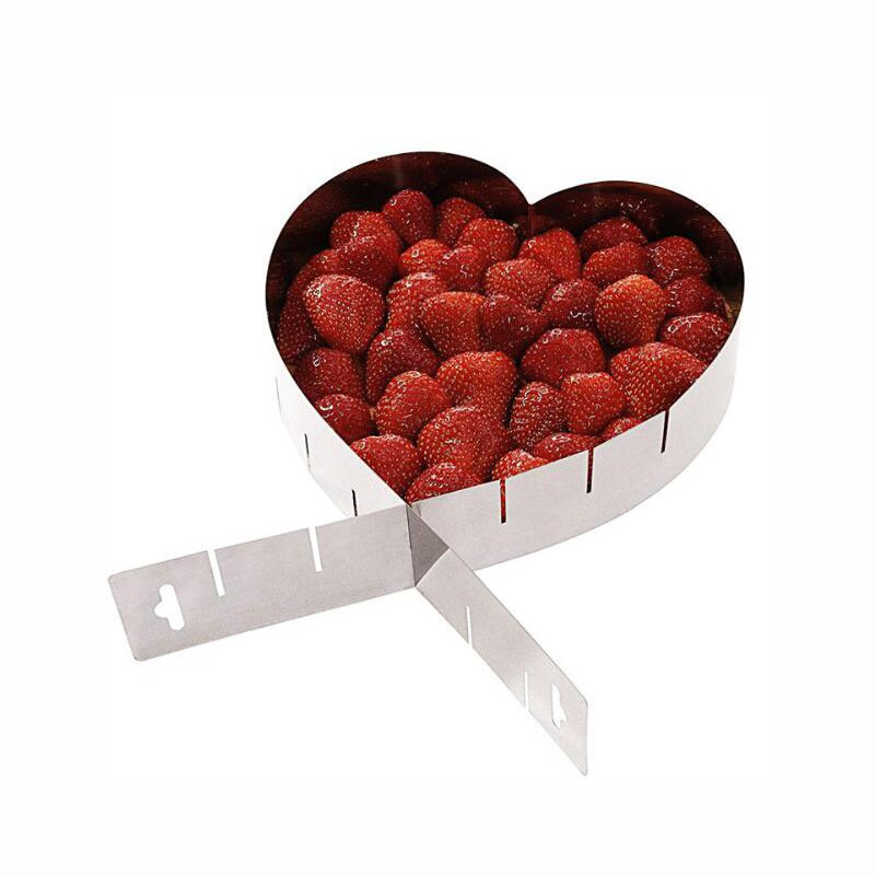 Heart Mousse Ring Mold Adjustable Stainless Steel Cookie Mold Metal Cake Mold Baking Dish Heart Cake Tools Heart Mousse Ring Mold Adjustable Stainless Steel Cookie Mold Metal Cake Mold Baking Dish Heart Cake Tools