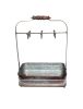 Rustic Style Galvanized Metal Crockery Holder with Six Cup Hooks, Gray