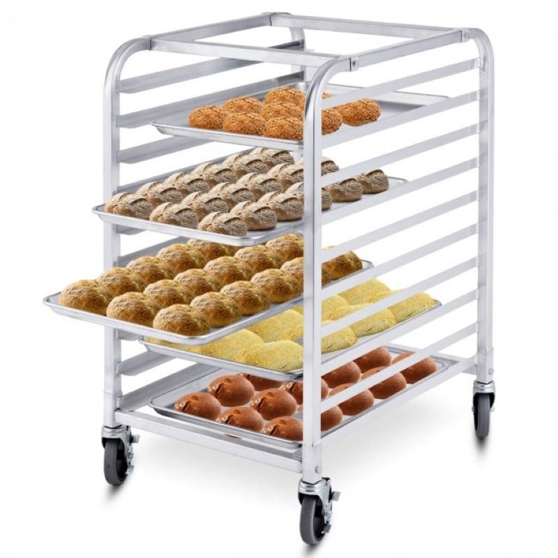 Desserts Make Cake Pans 10 Sheet Aluminum Rolling Bakery Pan Rack Desserts Make Cake Pans 10 Sheet Aluminum Rolling Bakery Pan Rack