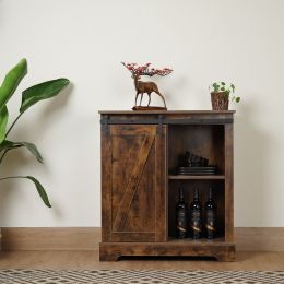 Buffet & Sideboard with Sliding Barn Door Multi-functional Storage Cabinet For Farmhouse