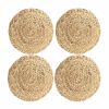 Set of 4 Pack Round Water Hyacinth Placemats