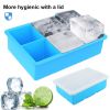 Food Grade Silicone 6 Grids Square Ice Cube Tray Maker Mold Container with Lid
