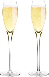 Bella Vino Hand Blown Crystal Champagne Flutes - Bella Vino Standard Champagne Glasses Made from 100% Lead Free Premium Crystal Glass, Perfect for Any