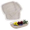 L19.3'' x W13.8'' Rectangular White Bamboo Wicker Serving Trays with Handles set 4