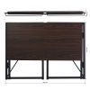 Folding Computer Desk Writing Table for Home Office Steel Frame Brown