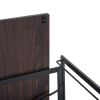 Folding Computer Desk Writing Table for Home Office Steel Frame Brown