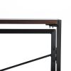 Folding Computer Desk Writing Table for Home Office Steel Frame Brown