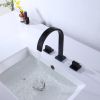 Matte Black 2-Handle 3 Holes Widespread Bathroom Sink Faucet Solid Brass RBF65020MB
