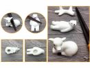 8Pcs White Bear and Fawn Chopstick Rest Holder Ceramics Decorative Tableware Stand Rack
