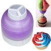Icing Piping Bag Nozzle Converter 3 Hole 3 Color Cream Coupler Cake Decor Tool