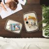 L19.3'' x W13.8'' Rectangular White Bamboo Wicker Serving Trays with Handles set 4