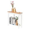 [(20.3-40) x 60 x 61cm] Simple and Irregular Sofa Table Light Walnut Color White