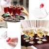 Wine Glass Charms Tags Silicone Wine Glass Drink Markers for Bar Party Martinis Cocktail Champagne