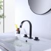 Matte Black 2-Handle 3 Holes Widespread Bathroom Sink Faucet Solid Brass RBF65020MB