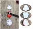 Ceramics Japanese Style Mask Chopstick Holder Rest Home Decorative Sushi Tableware Stand, 6Pcs