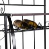 5-Tier Metal Kitchen Bakers Rack , Microwave Storage Rack Oven Stand with Wine Storage Organizer Workstation Black (25" x 16" x 68")