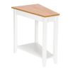 [(20.3-40) x 60 x 61cm] Simple and Irregular Sofa Table Light Walnut Color White