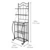 5-Tier Metal Kitchen Bakers Rack , Microwave Storage Rack Oven Stand with Wine Storage Organizer Workstation Black (25" x 16" x 68")
