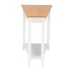 [(20.3-40) x 60 x 61cm] Simple and Irregular Sofa Table Light Walnut Color White