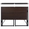 Folding Computer Desk Writing Table for Home Office Steel Frame Brown