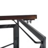 Folding Computer Desk Writing Table for Home Office Steel Frame Brown