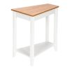 [(20.3-40) x 60 x 61cm] Simple and Irregular Sofa Table Light Walnut Color White