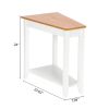 [(20.3-40) x 60 x 61cm] Simple and Irregular Sofa Table Light Walnut Color White