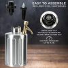 Beer Mini Keg 64 Oz Mini Keg Growler W/Tap Faucet Pressurized Growler Stainless Steel Pressurized Beer Growler with Co2 Pressure Regulator Beer Dispen