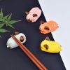 4Pcs Cute Ceramics Civet Cat Chopstick Holder Creative Animal Chopstick Spoon Fork Knife Rest