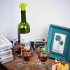 Set of 7 Cactus Wine Glass Charms and Drink Markers with Bottle Stopper Set Silicone Multicolor