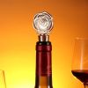 1pc Golden Rose-shaped Red Wine Stopper New Bottle Stopper Wine Storage Twist Cap Plug Reusable