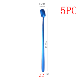 1PC/5PCStainless Steel Long Handle Stainless Steel Tea Spoon Coffee Ice Cream Spoon (Color: Purple, size: 5pc)