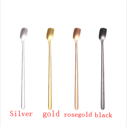 1PC/5PCStainless Steel Long Handle Stainless Steel Tea Spoon Coffee Ice Cream Spoon (Color: Silver, size: 15cm)