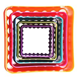 1 Set Cookies Cutter Frame Cake Mould DIY Star Tree Round Heart Flower Mold (Color: Z5, size: Square)