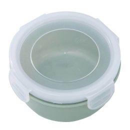 Round Mini Refrigerator Crisper Lunch Box Kitchen Plastic Storage Rectangular Sealed Case (Color: green, size: Round)