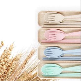 3 In 1 Spoon Fork & Chopstick Set With Organizer Box (size: Pink(Pink Cover))