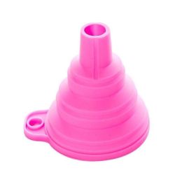 1pc Portable Silicone Foldable Funnel Collapsible Mini Hopper Gadget (Color: pink, size: 7.5*7.5cm)