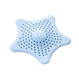 Creative Bathroom Shower Drain Cover Starfish Hair Filter Kitchen Sink Strainer (Color: Sky Blue)
