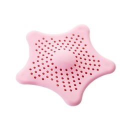 Creative Bathroom Shower Drain Cover Starfish Hair Filter Kitchen Sink Strainer (Color: pink)