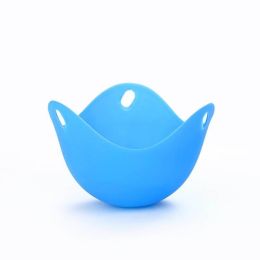 Silicone Egg Poacher Poaching Pods Cooker Boiler Egg Mold Bowl Rings Pancake Maker Tools (Color: Blue, size: 1pc)