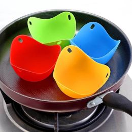 Silicone Egg Poacher Poaching Pods Cooker Boiler Egg Mold Bowl Rings Pancake Maker Tools (Color: Multicolor, size: 4pcs)