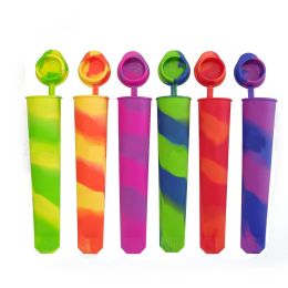 Popsicle Molds with Lids Freezer Tubes DIY Household lid Mixed Cream Color with Conjoined ice Kitchen Dining & Bar (Color: yellow+orange)