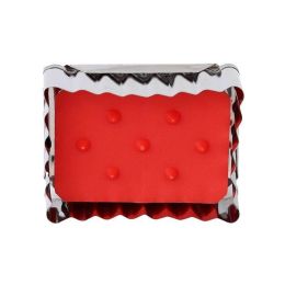 Shape Cookie Molds Stainless Spring Press Fondant Cutters Cookie Cutter Cupcake Decoration Tool (Color: Silver, size: 2pcs)