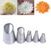 5 pc/set Of Chrysanthemum Nozzle Set Pastry Nozzles Mouth Kitchen Tips Gadget Baking Accessories