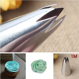 5 pc/set Of Chrysanthemum Nozzle Set Pastry Nozzles Mouth Kitchen Tips Gadget Baking Accessories (Color: Silver, size: 1pcs)