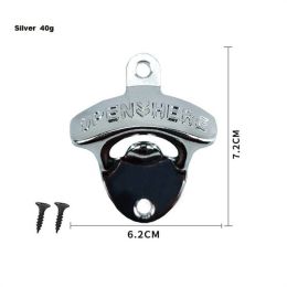 1/2/4Pcs Home Kitchen Gadgets Bottle Opener Wall Mounted Vintage Retro Alloy Hanging Open Beer Tools (Color: Silver, size: 2pcs)