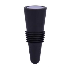 Wine Stopper,Silicone Sparkling Wine Bottle Stopper with Grip Top for Keep the Wine Fresh (Color: Black)