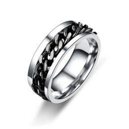 Anello Cavatappi Aprire Copertura Birra Artefatto Femminile Anello Aperto Birra Marea Maschio Vibrato Catena Girevole Coppia di Rotazione In Acciaio A (Color: Black, size: 65cm)
